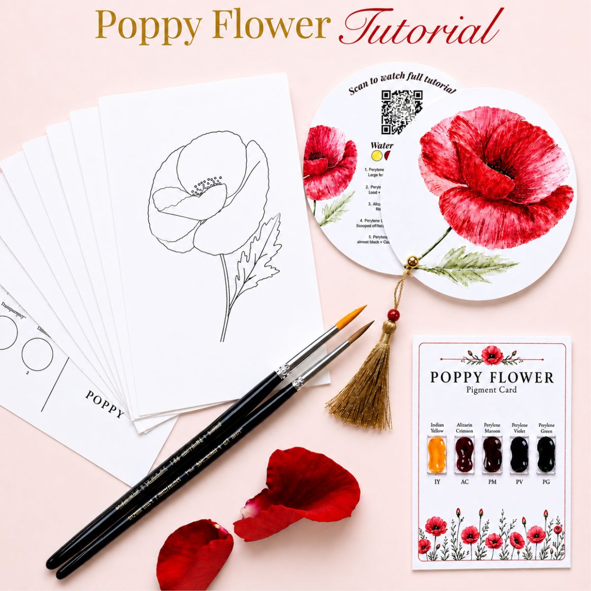 Back to School Watercolor Tutorial Set