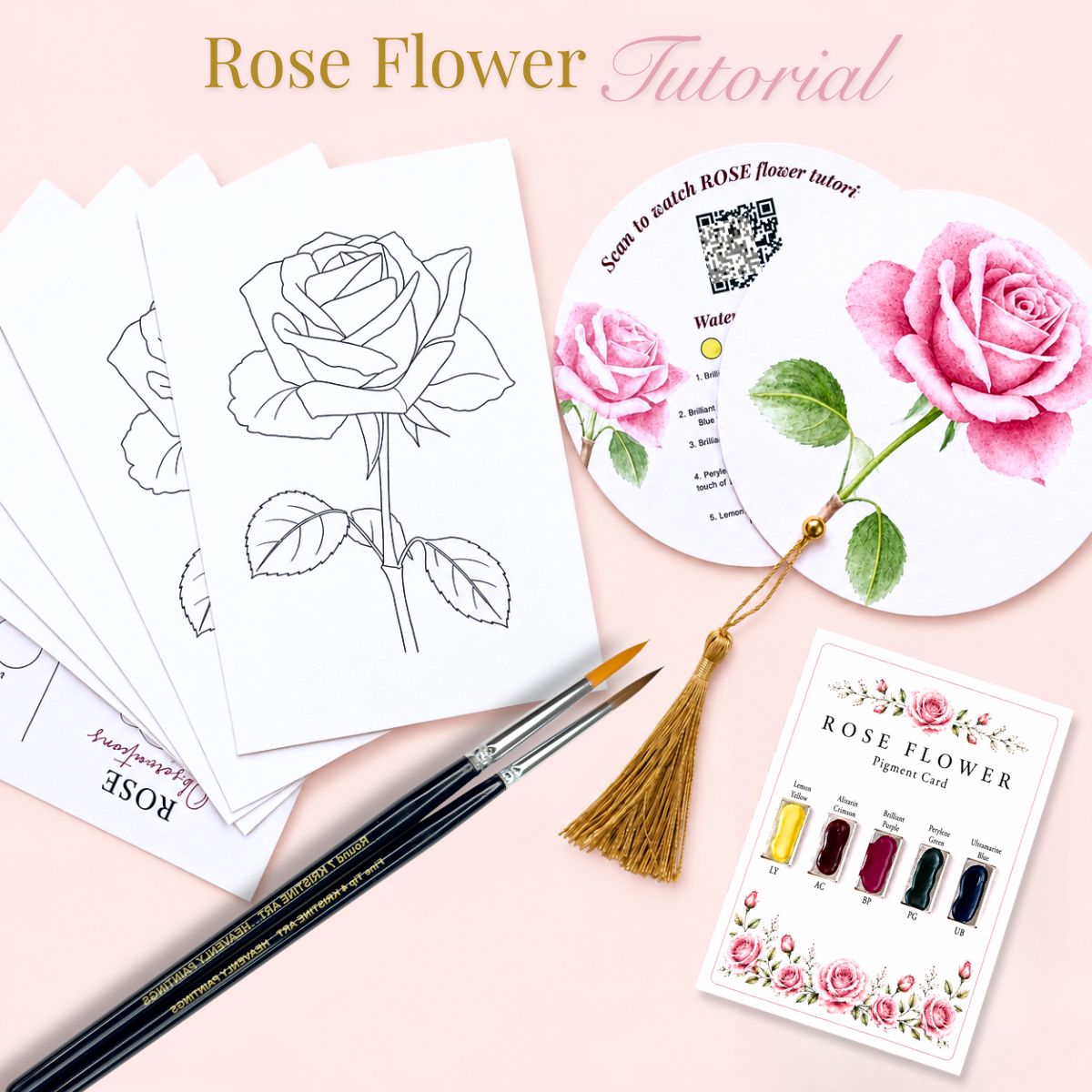Back to School Watercolor Tutorial Set