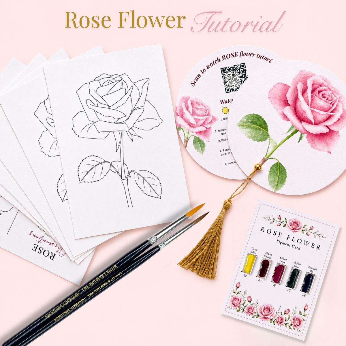 Back to School Watercolor Tutorial Set