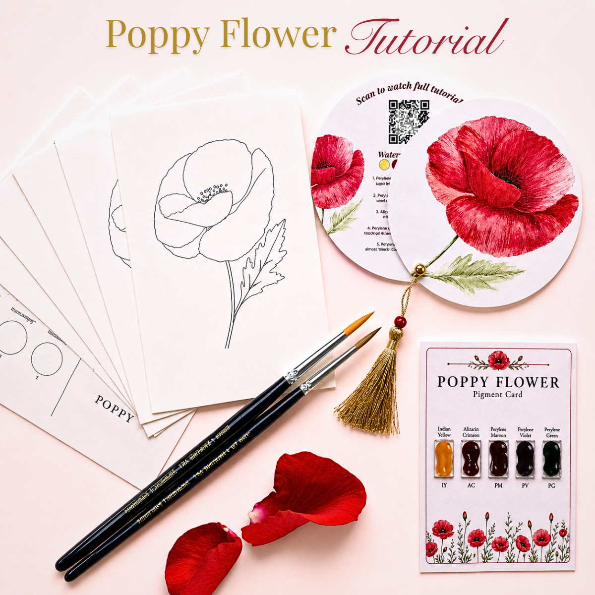 Back to School Watercolor Tutorial Set