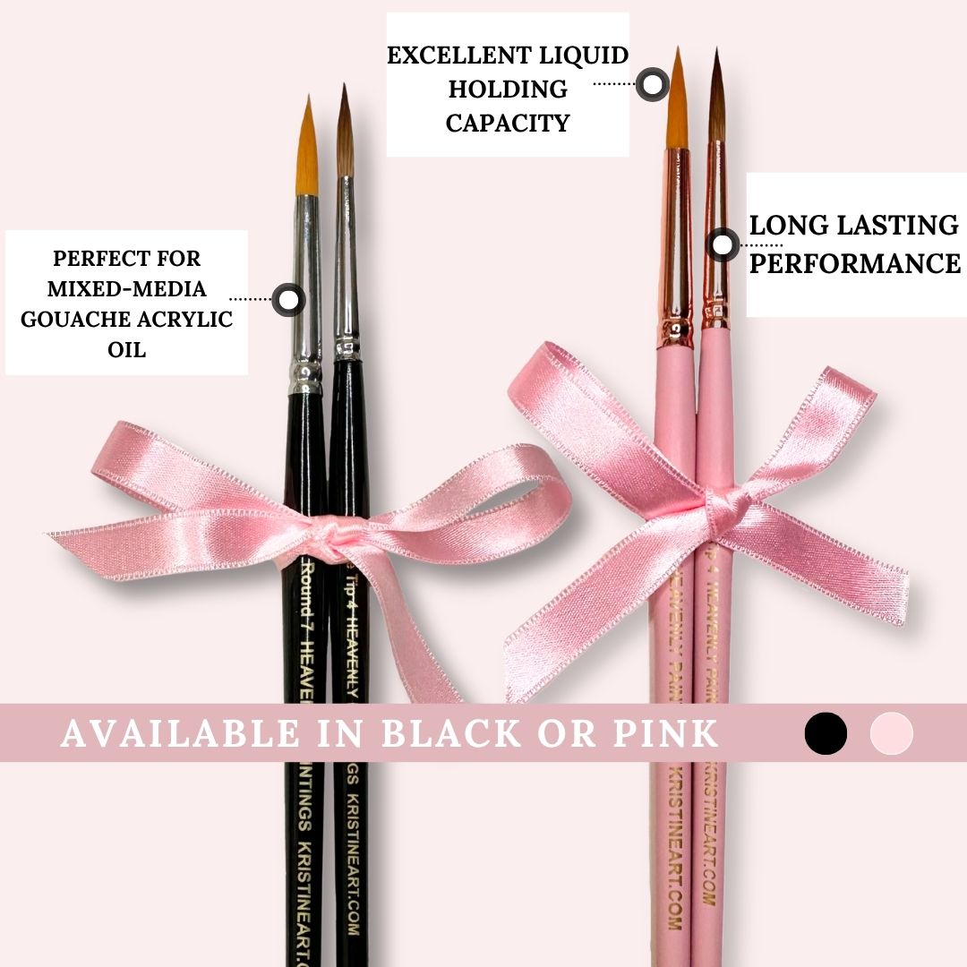 Watercolor Brushes Pink or Black