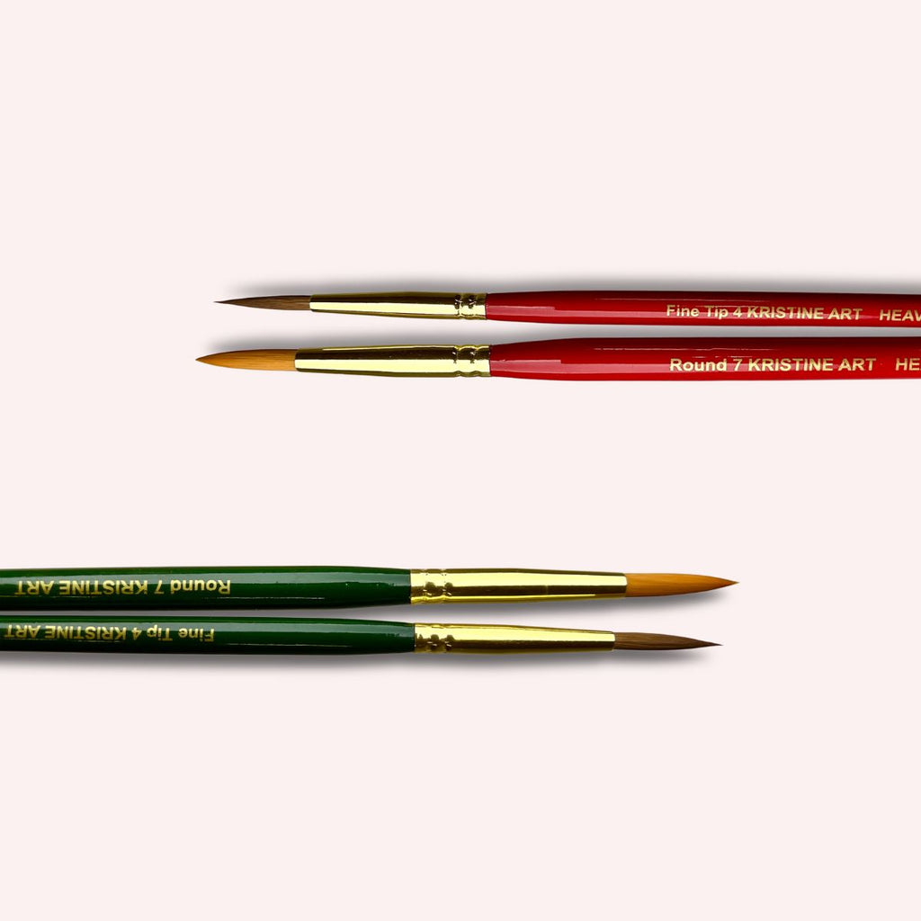 Watercolor Brushes Red or Green