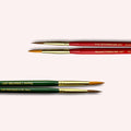 Watercolor Brushes, Red and Green