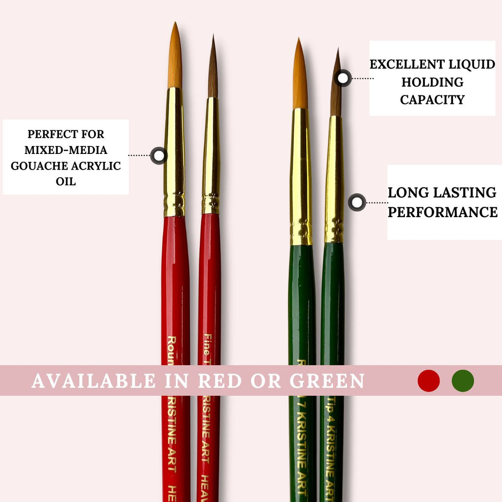 Watercolor Brushes Red or Green