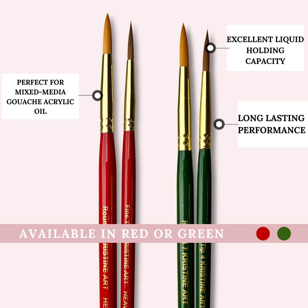 Watercolor Brushes Red or Green