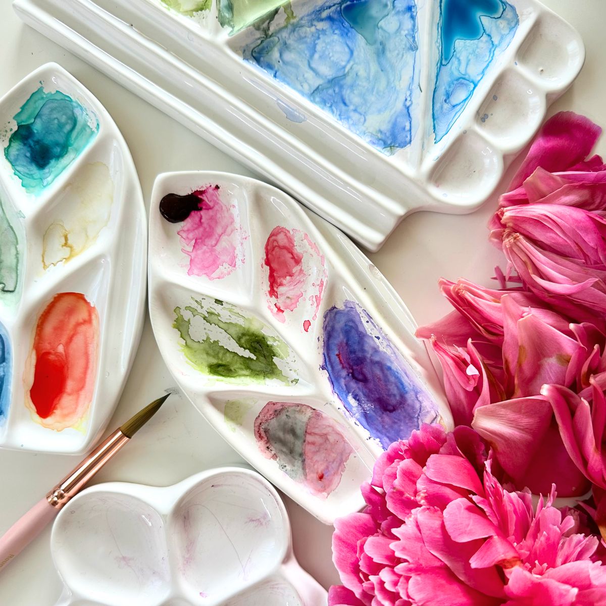 Flower Ceramic Palette with minor flaws