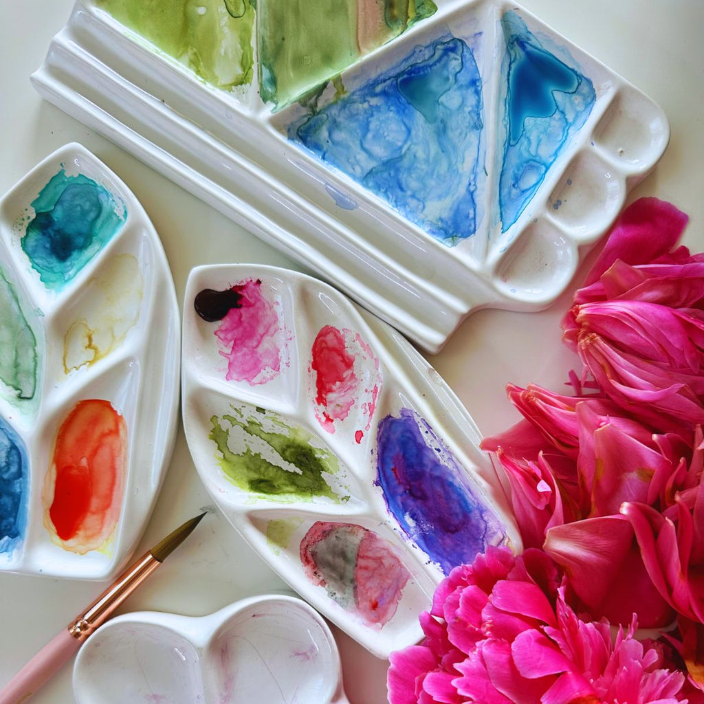 Leaf Ceramic Watercolor Palette