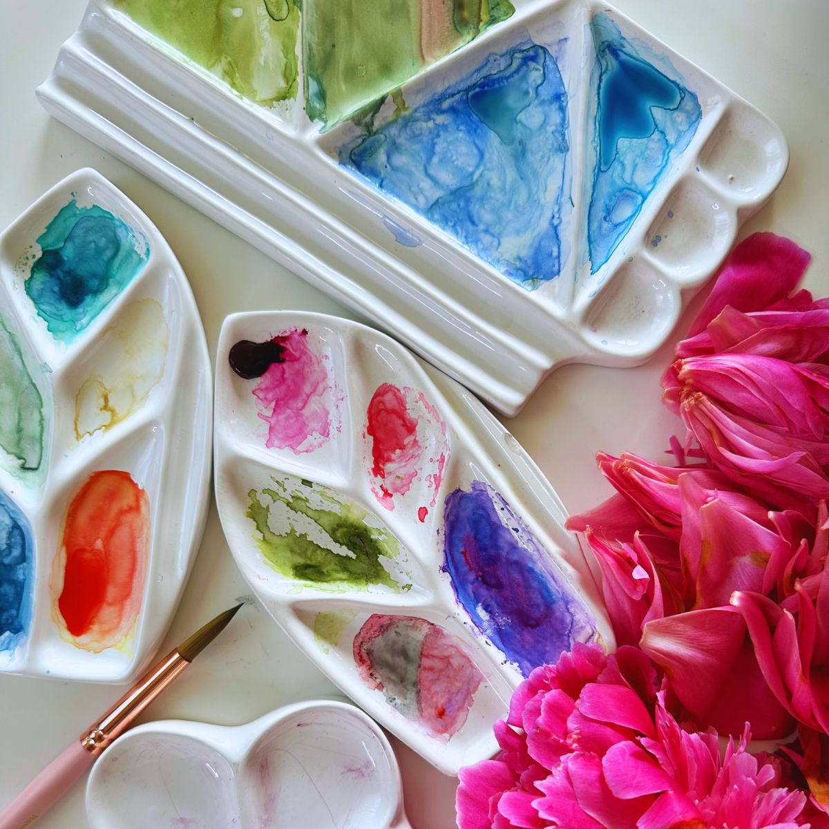 Leaf Ceramic Watercolor Palette