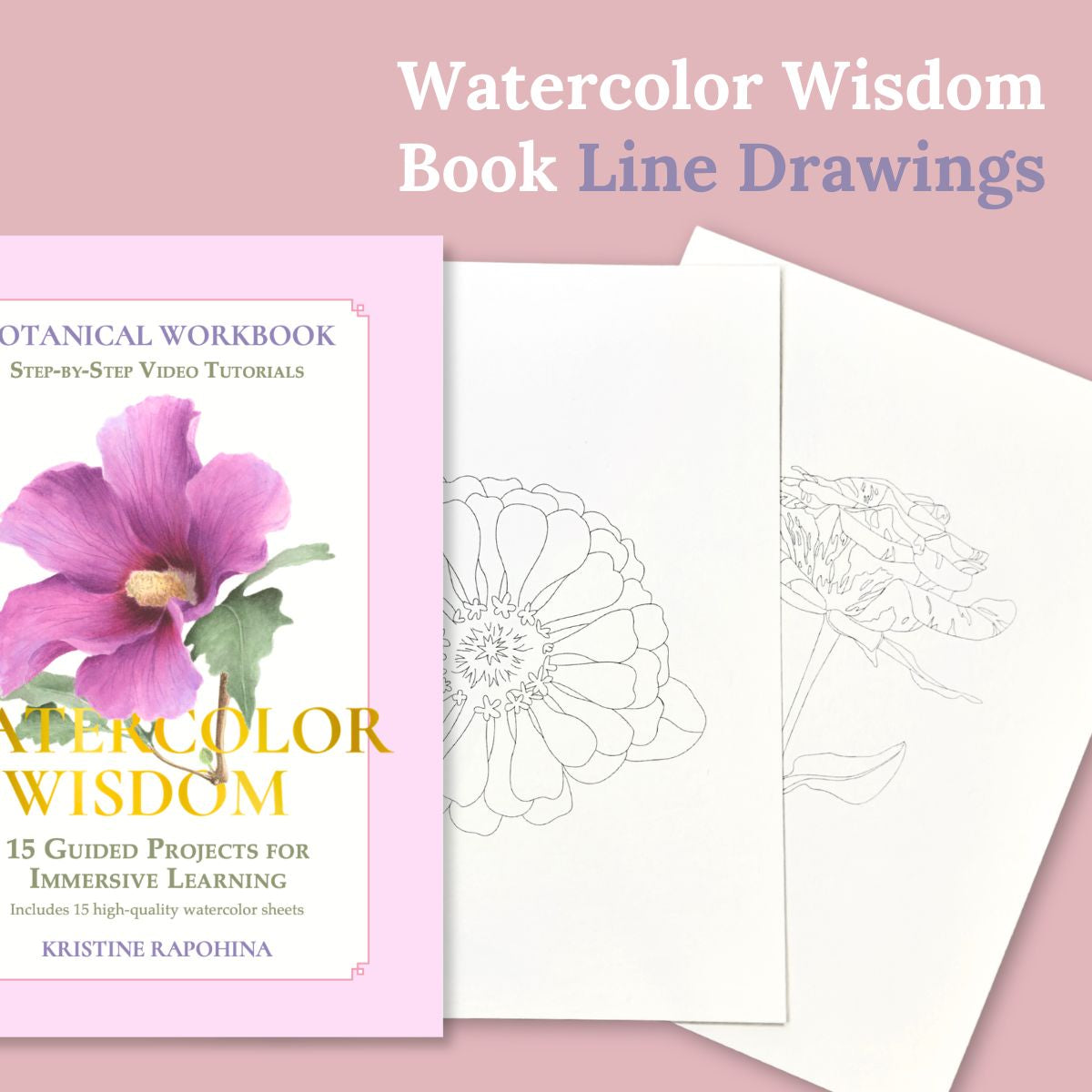Watercolor Wisdom Book Line Drawings
