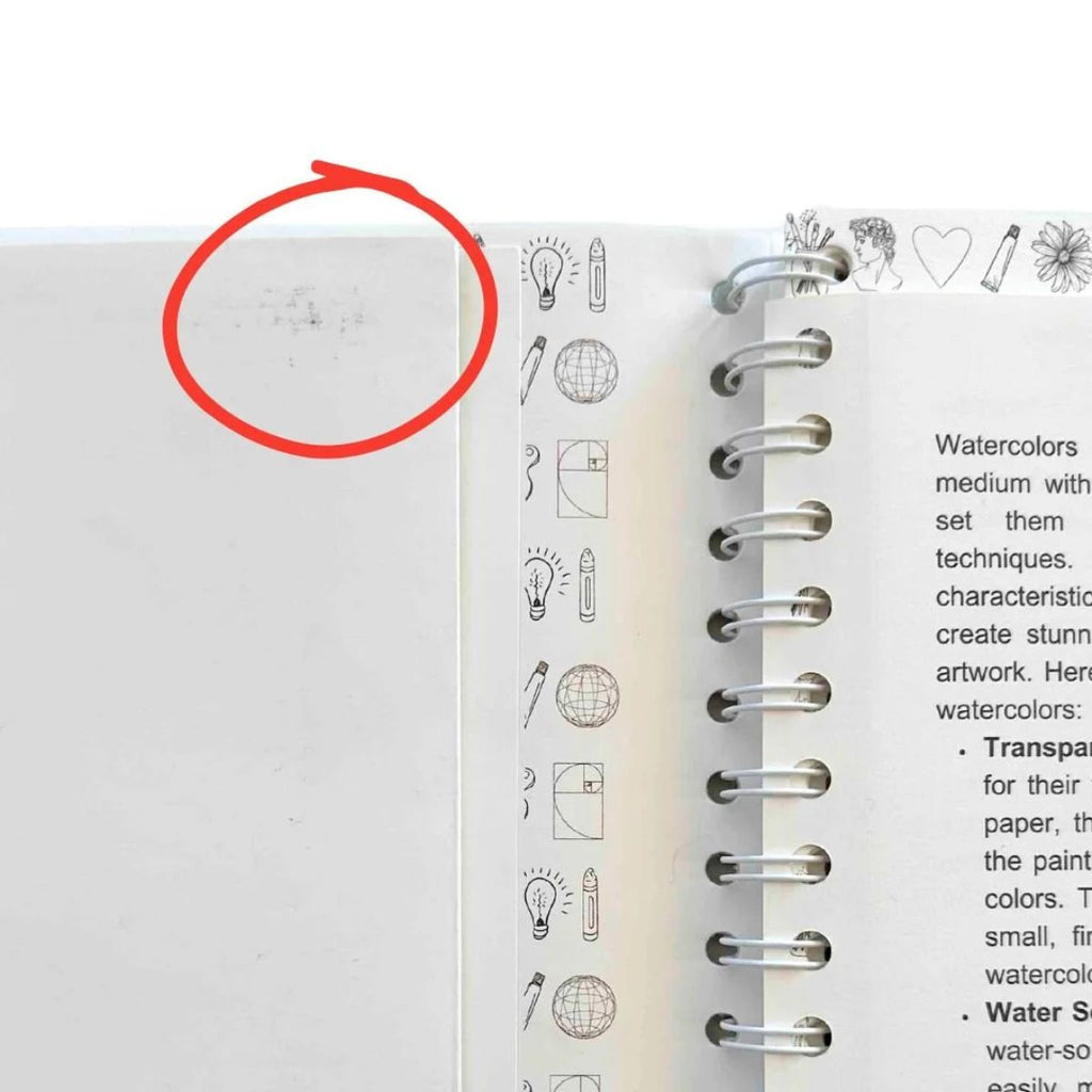 Watercolor Mixing Notebook with minor flaws