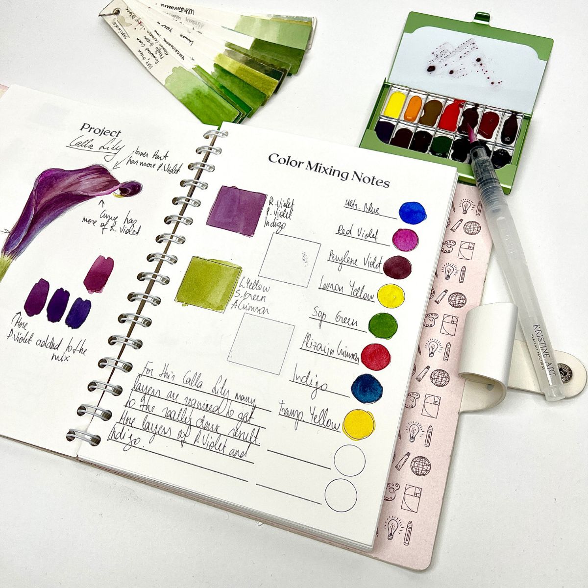 Watercolor Mixing Notebook with minor flaws