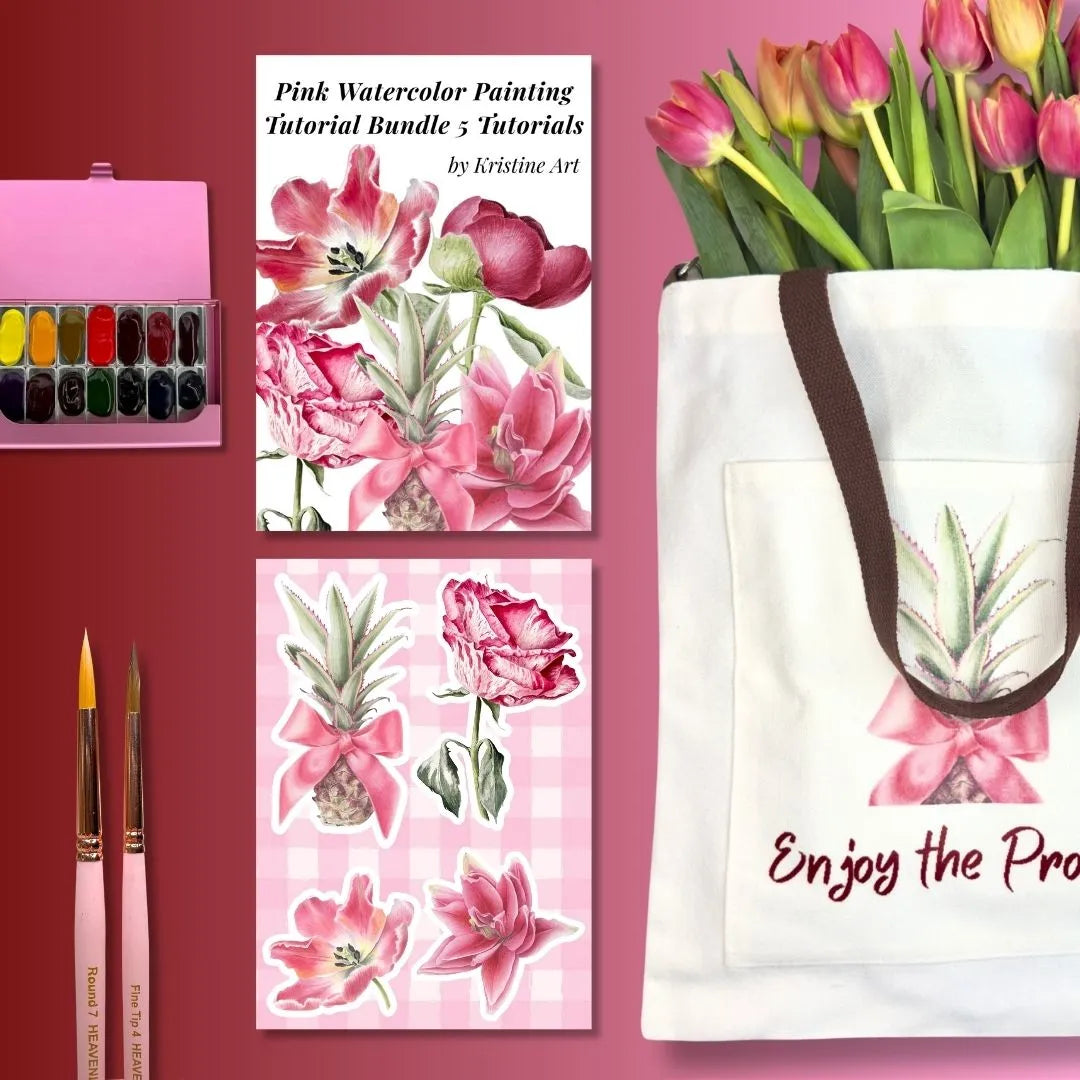 Pink Watercolor Art Set